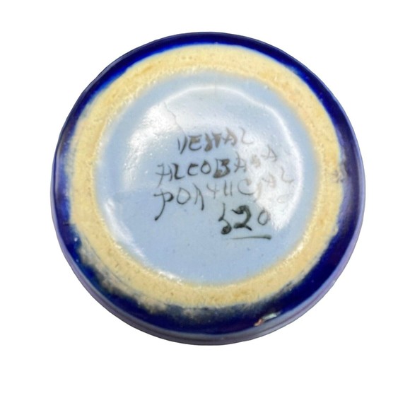 Vestal Alcobaca Portugal Two (2) Tier Trinket Dish #520 Hand Painted Signed - Picture 10 of 12